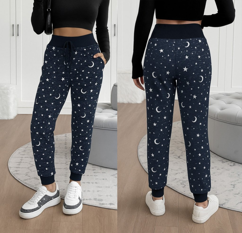 Kadın Yüksek Bel Bağcıklı Desenli Iki Iplik Pantolon , 29930