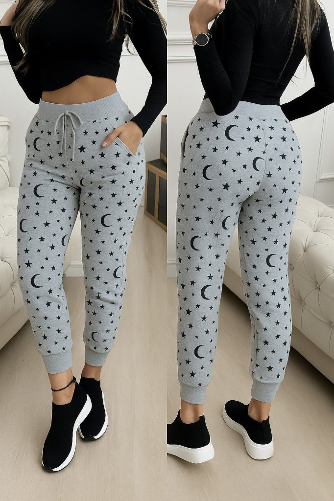 Kadın Yüksek Bel Bağcıklı Desenli Iki Iplik Pantolon , 29931