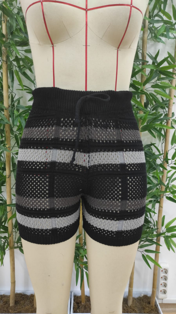 Kadın Belinden Bağlamalı Mini Triko Short , 18210 - Image 4