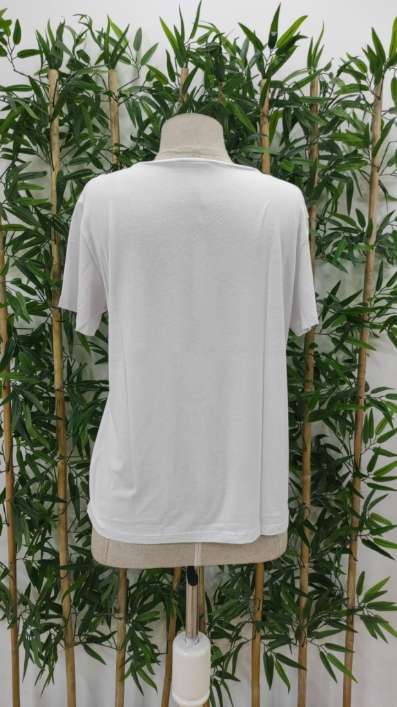 Kadın Kısa Kollu Palmiye Baskılı Viskon T-shirt , 17345 - Image 7