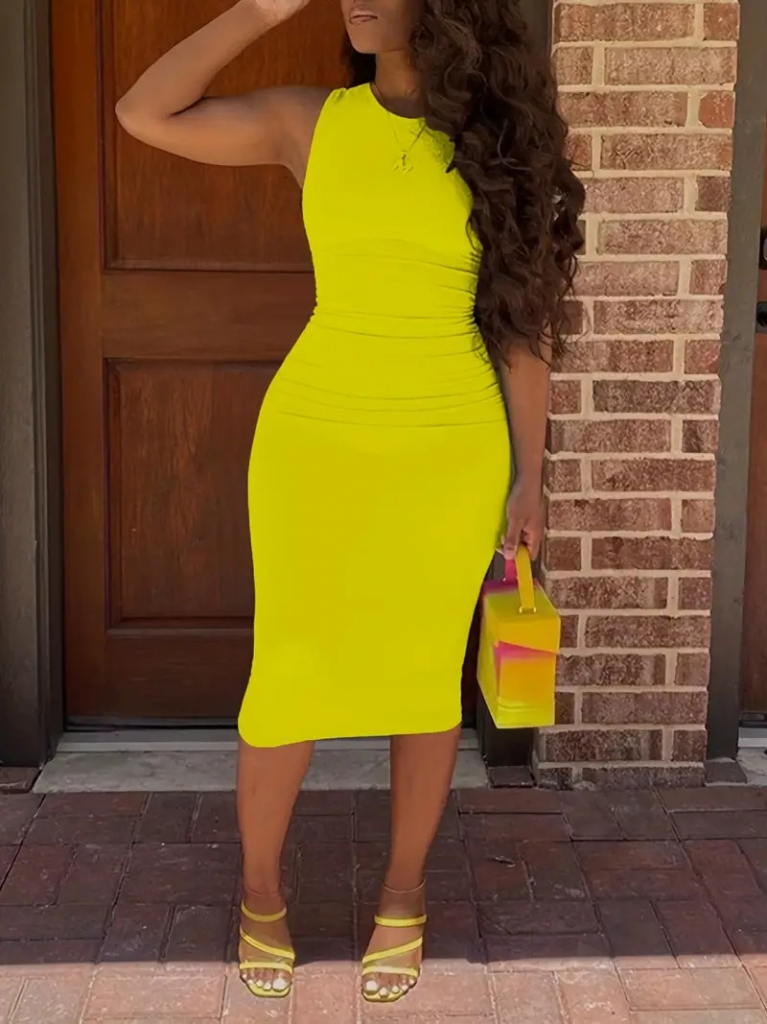 Kadın Bodycon Midi Boy Dalgıç Elbise, 17481 - Image 2