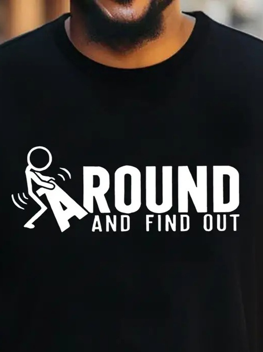 Erkek Around Baskılı Süprem T-shirt , 18542 - Image 2