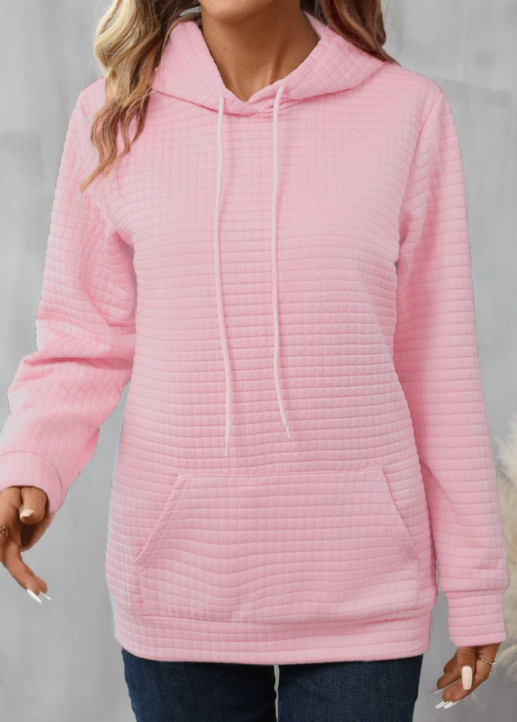 Kadın Uzun Kollu Kapşonlu Bağcıklı Cepli Capitone Sweatshirt , 19237 - Image 9
