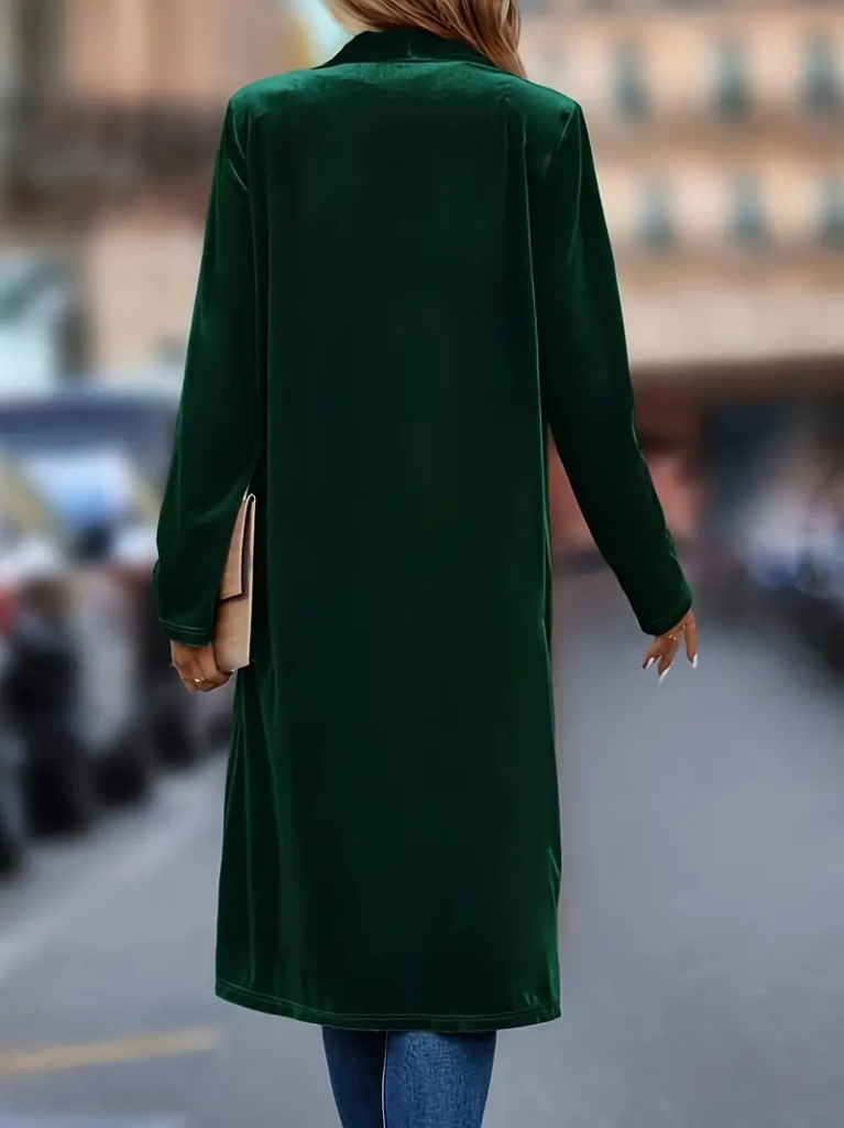 Kadın Uzun Kollu önü Açık Kolları Uzun Midi Ceket, 20442 - Image 7