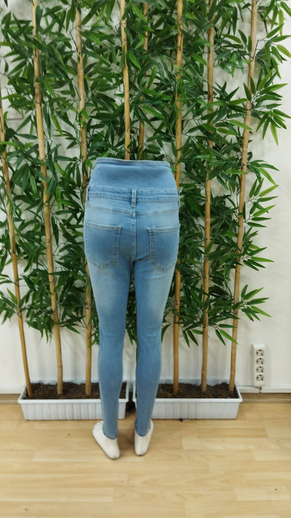 Kadın Yüksek Belli önden Düğmeli Yırtık Detaylı Kot Pantolon , 21841 - Image 7