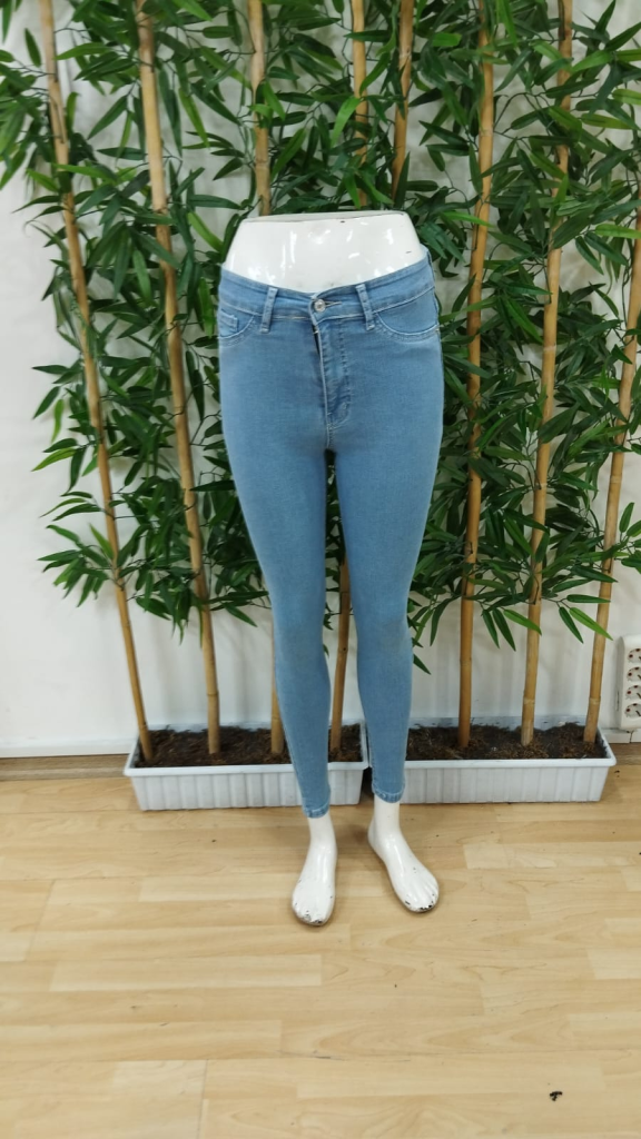Kadın Yüksek Bel önden Düğmeli Dar Kesim Kot Pantolon , 22885 - Image 6