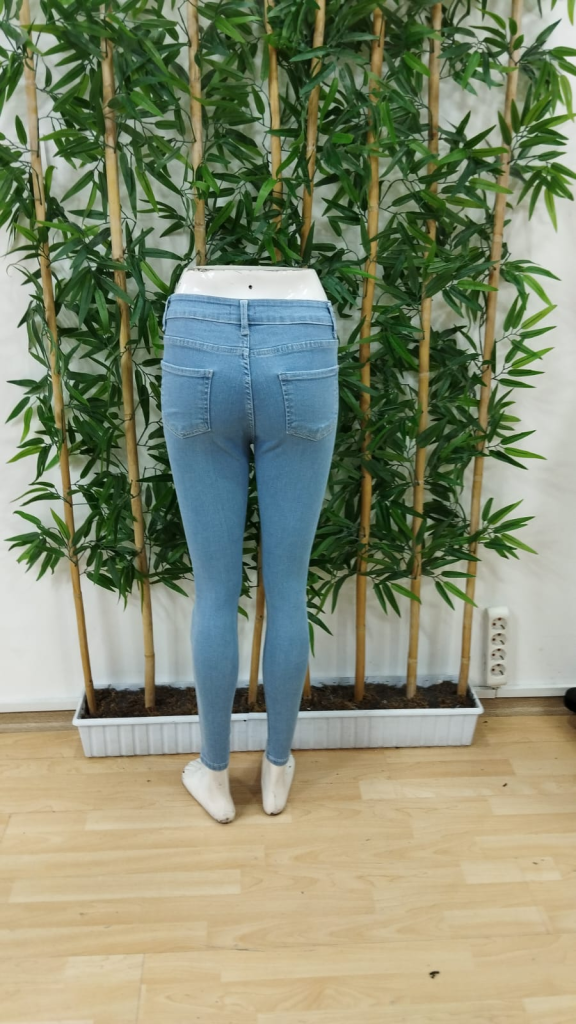 Kadın Yüksek Bel önden Düğmeli Dar Kesim Kot Pantolon , 22885 - Image 7
