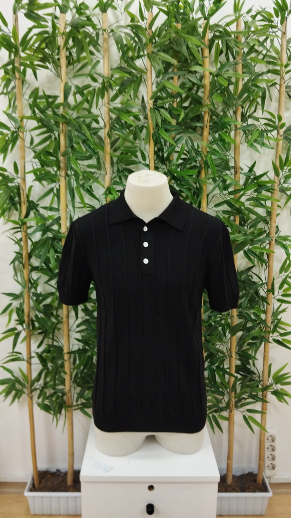 Erkek Kısa Kollu Polo Yakalı Düğmeli Triko Bluz, 23258 - Image 4