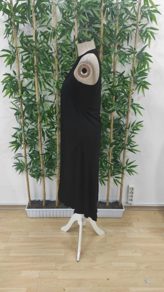 Kadın Omuzlardan Açık Boyundan Geçmeli Asimetrik Kesim Detaylı Viskon Elbise , 24653 - Image 7