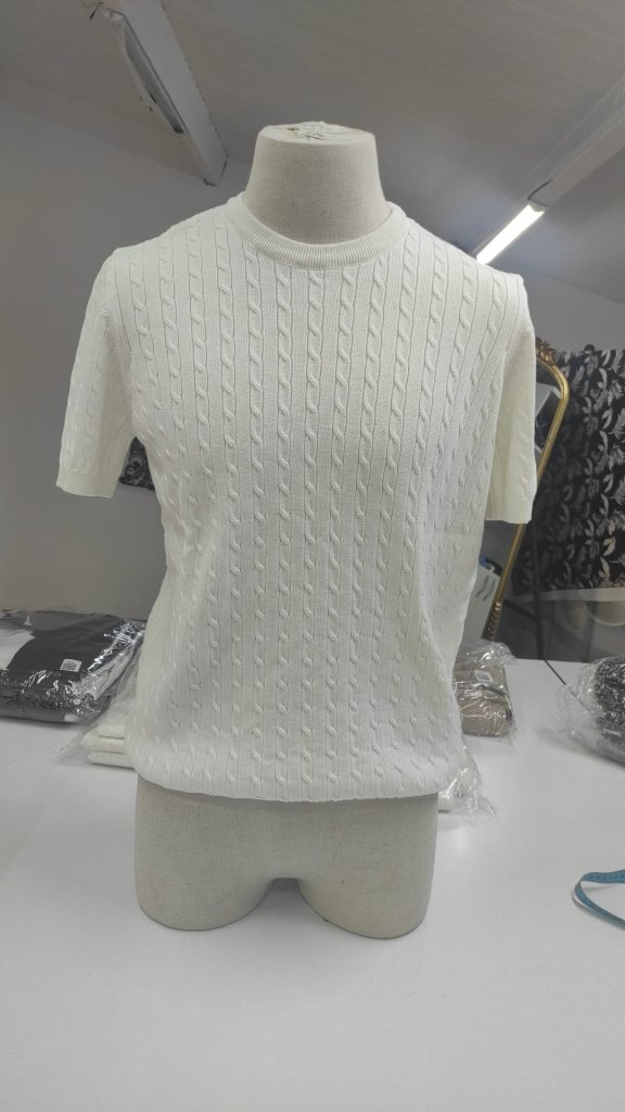 Erkek Kısa Kollu Bisiklet Yaka Triko Bluz , 24871 - Image 6