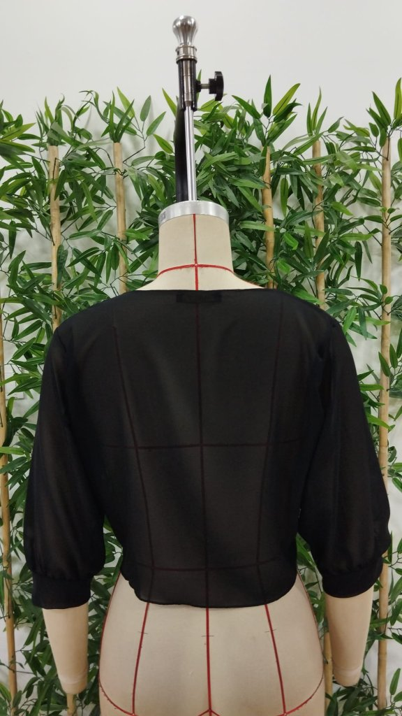 Kadın Truvakar Kol önden Bağlamalı Kısa şifon Bolero Ceket, 24960 - Image 6