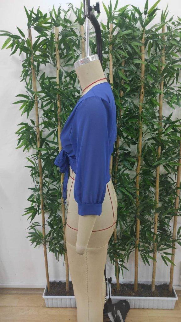 Kadın Truvakar Kol önden Bağlamalı Kısa şifon Bolero Ceket, 24963 - Image 5