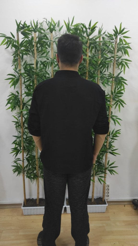Erkek Uzun Kollu Hakim Yaka Düğmeli Erkek Müslim Gömlek , 25067 - Image 6