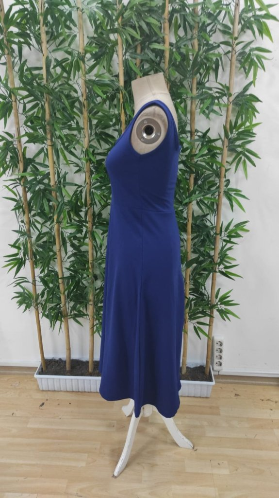 Kadın Askılı Kare Yakalı Midi Ithal Krep Elbise , 25145 - Image 8