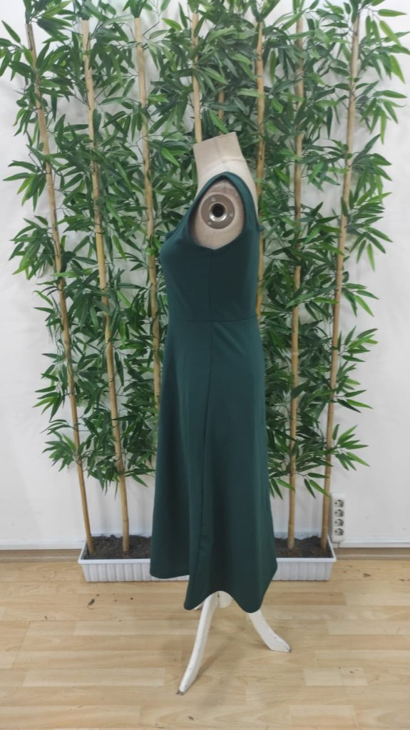 Kadın Askılı Kare Yakalı Midi Ithal Krep Elbise , 25146 - Image 8