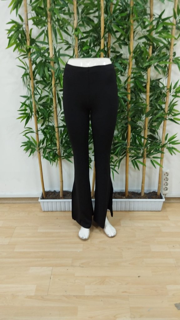 Kadın Yüksek Bel Paçaya Doğru Genişleyen Yandan Yırtmaçlı Dalgıç Pantolon , 25194 - Image 7