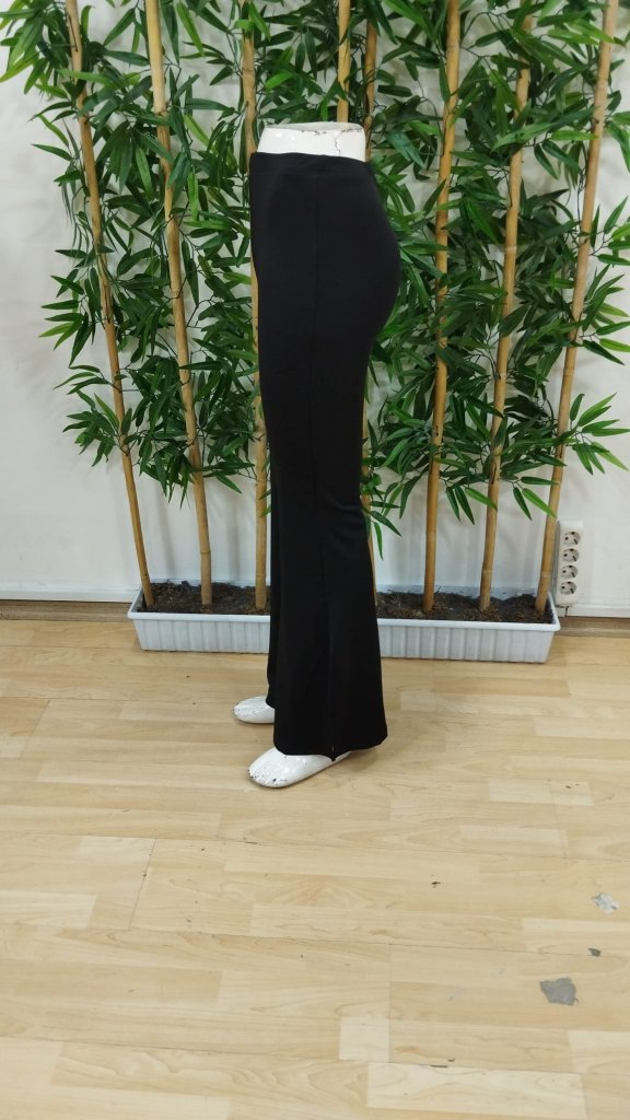 Kadın Yüksek Bel Paçaya Doğru Genişleyen Yandan Yırtmaçlı Dalgıç Pantolon , 25194 - Image 8