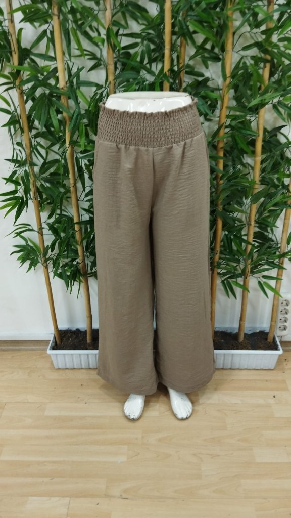 Kadın Yüksek Bel Lastikli Ithal Krep Pantolon, 25229 - Image 6
