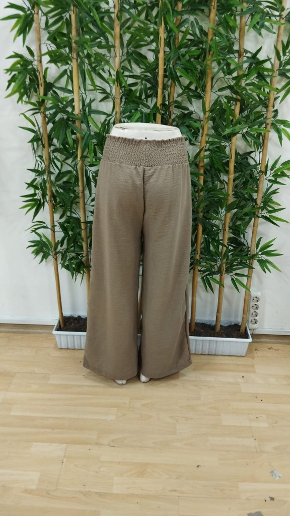Kadın Yüksek Bel Lastikli Ithal Krep Pantolon, 25229 - Image 8