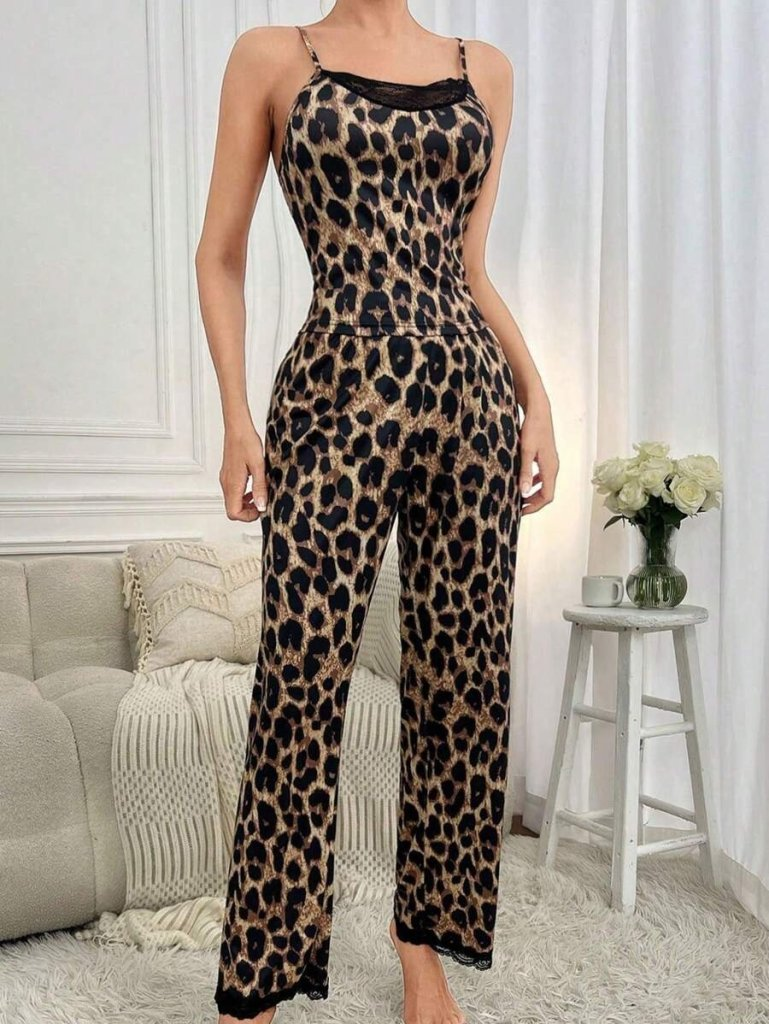 Kadın Ip Askılı Yakası Dantelli Bluz Ve Pijama Sandy Ikili Takım , 25259 - Image 2