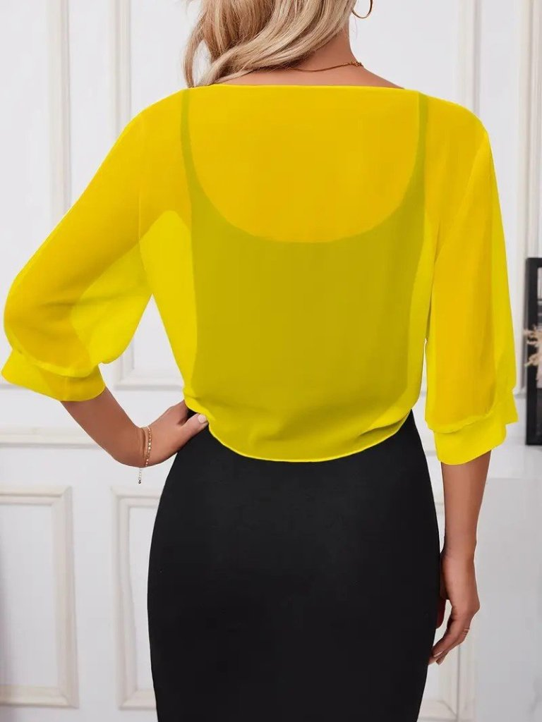 Kadın Fakir Kollu önden Bağlamalı Kısa şifon Bolero Ceket, 25326 - Image 2