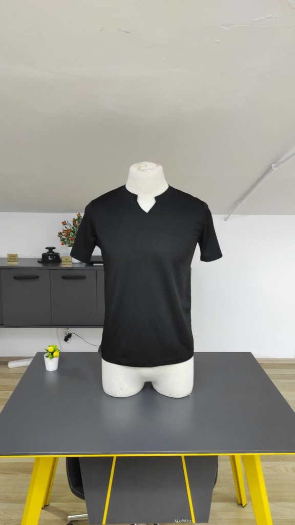 Erkek Kısa Kollu Bisiklet Yaka Burgu Bluz, 25372 - Image 4
