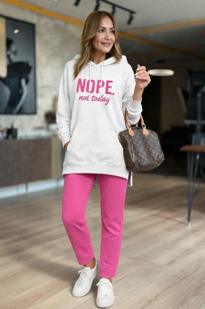 Kadın Uzun Kollu Kapşonlu Bağcıklı Viskon Iki Iplik Sweat, 23165