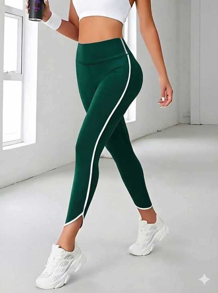 Kadın Yüksek Bel Yan şerit Detaylı Dalgıç Tayt, 30670