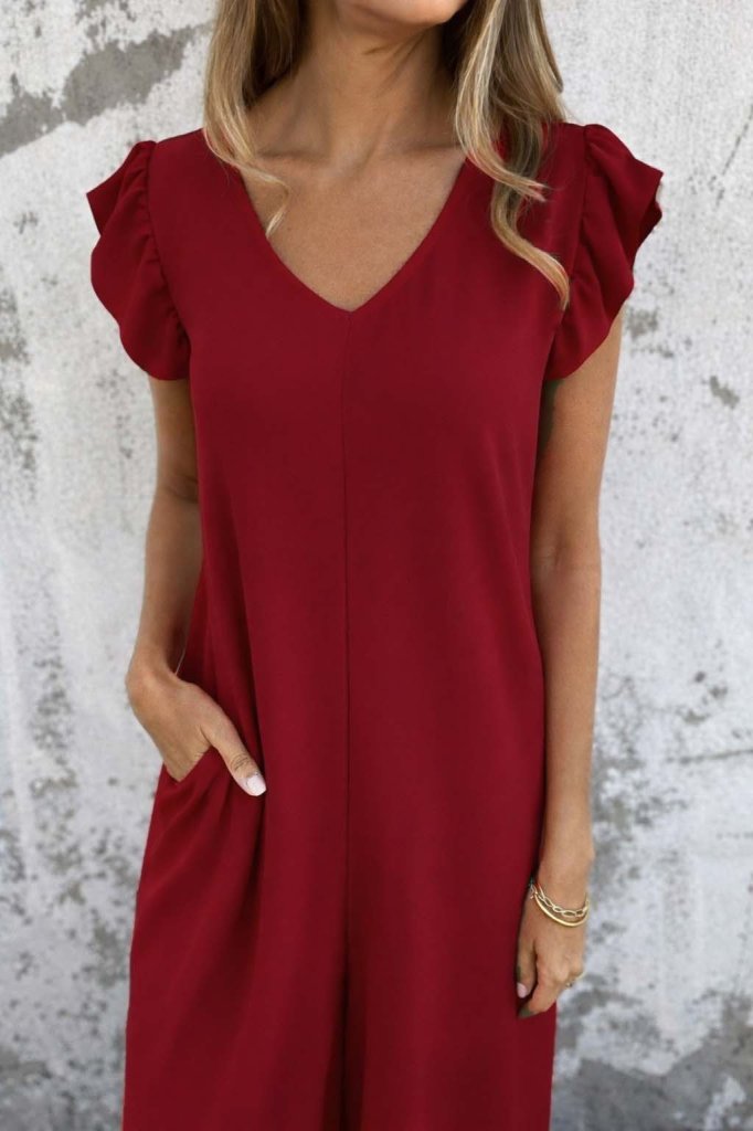 Kadın Kısa Kollu V Yakalı Arkası Derin Bağcıklı Uzun Aerobin Tulum , 31646