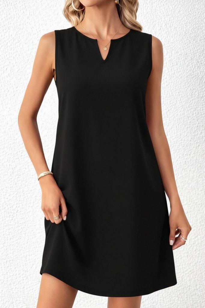 Kadın Askılı V Yakalı Mini Ithal Krep Elbise , 31692