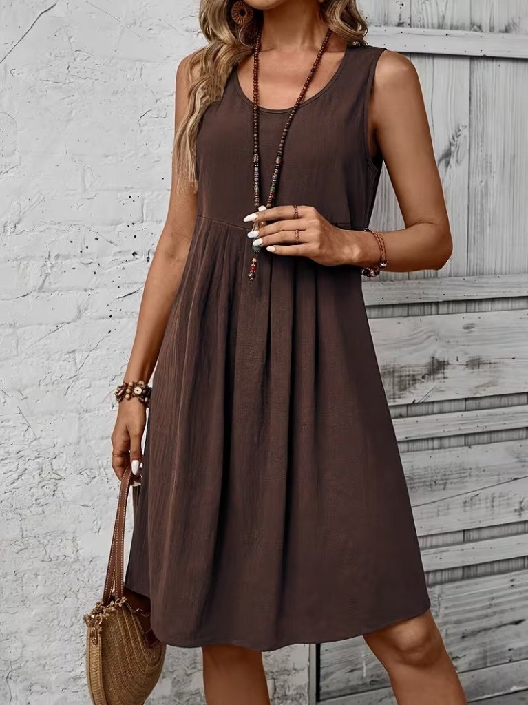 Kadın Askılı Yuvarlak Yakalı önden Pileli Kısa Aerobin Elbise , 31787