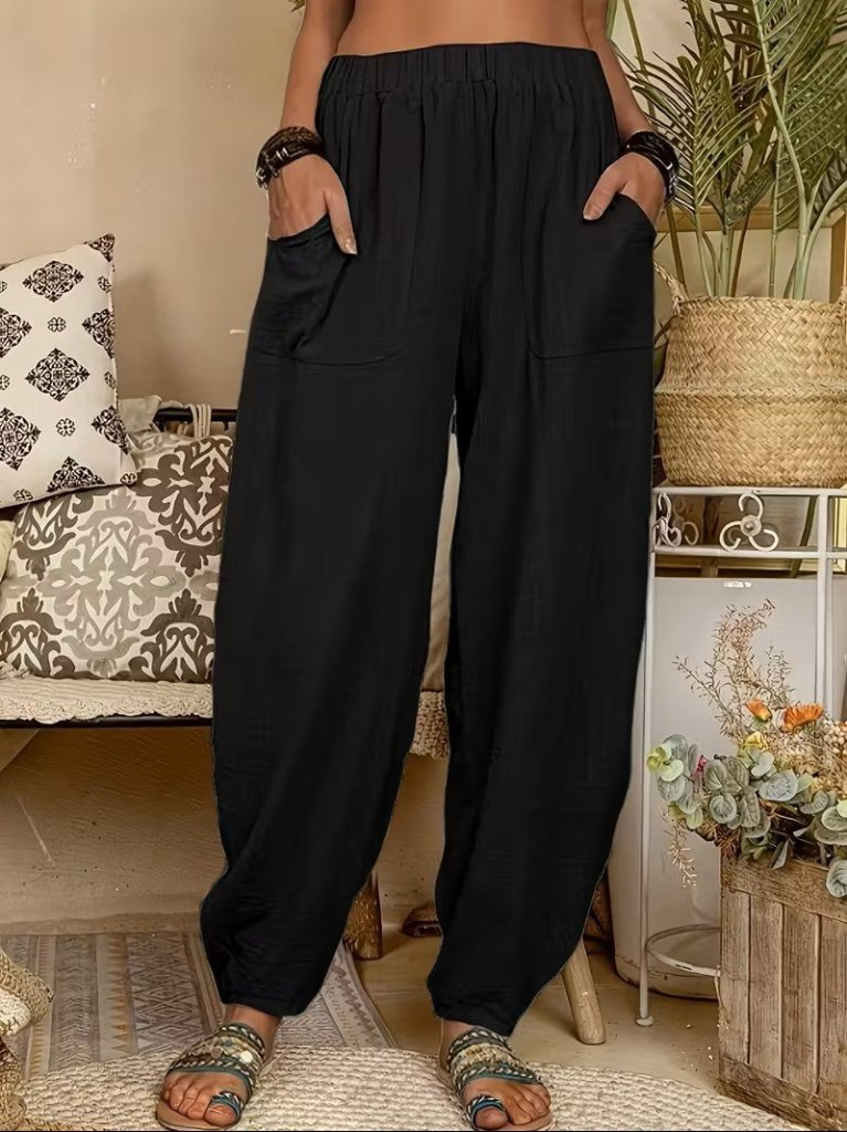 Kadın Yüksek Bel Cep Detaylı Pantolon , 32067