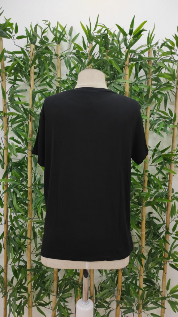 Kadın Kısa Kollu Palmiye Baskılı Viskon T-shirt , 17347 - Image 5