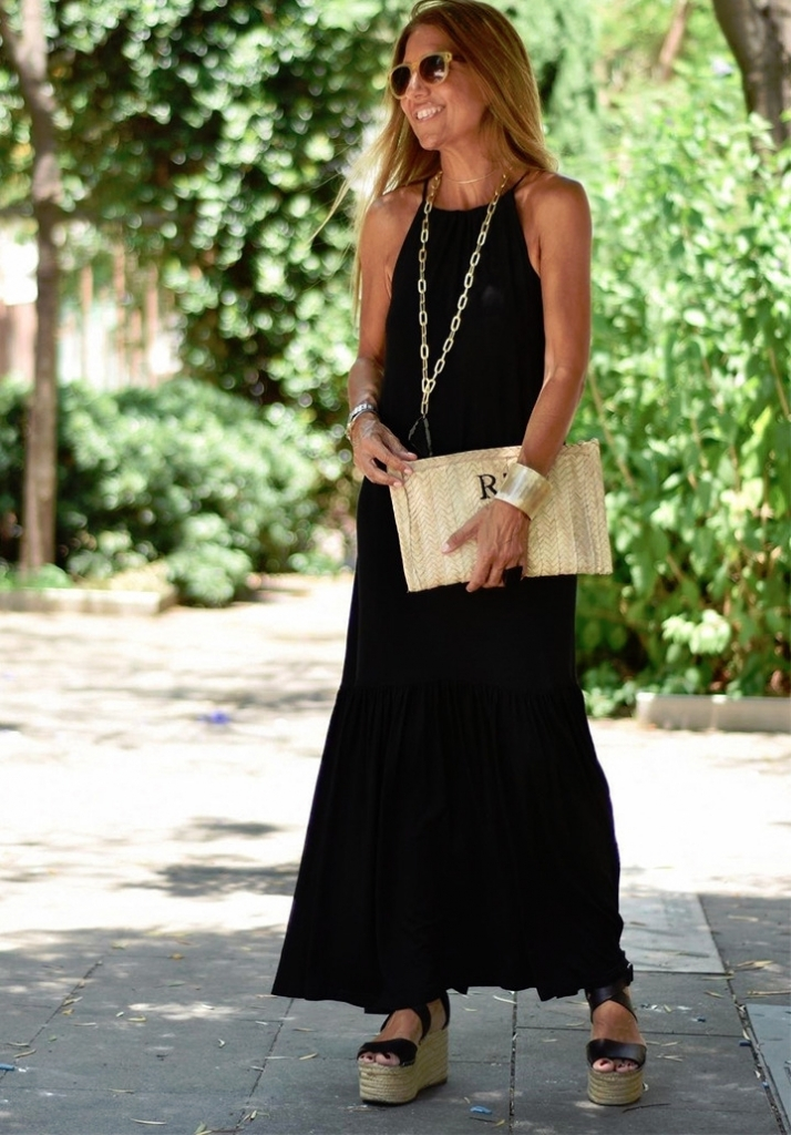 Maxi Boy Eteği Volanlı Viskon Elbise, 4232