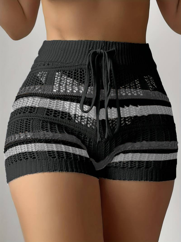 Kadın Belinden Bağlamalı Mini Triko Short , 18210 - Image 3