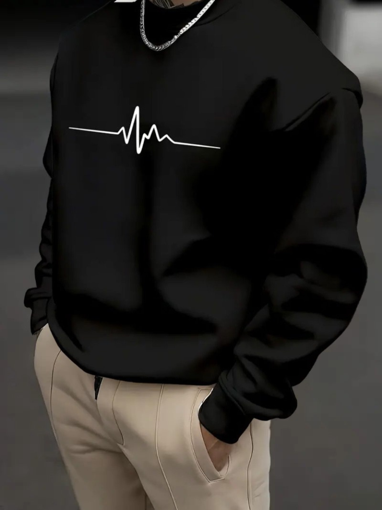 Erkek Uzun Kollu Baskılı Iki Iplik Sweat, 23415 - Image 3