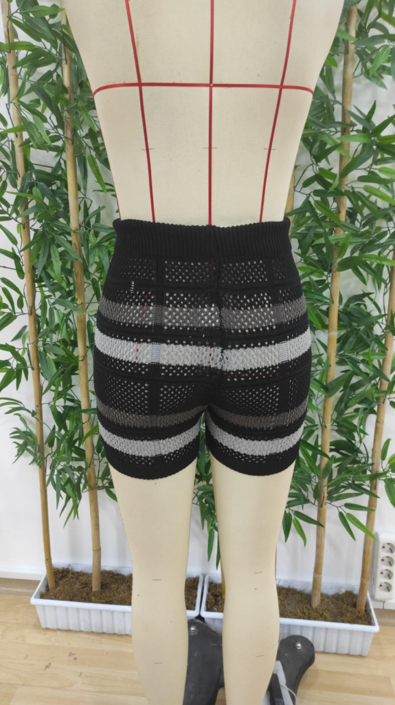 Kadın Belinden Bağlamalı Mini Triko Short , 18210 - Image 5