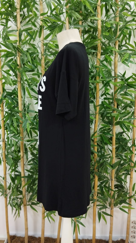 Kadın Kısa Kollu Yazı Baskılı Basic Mini Elbise , 18142 - Image 7