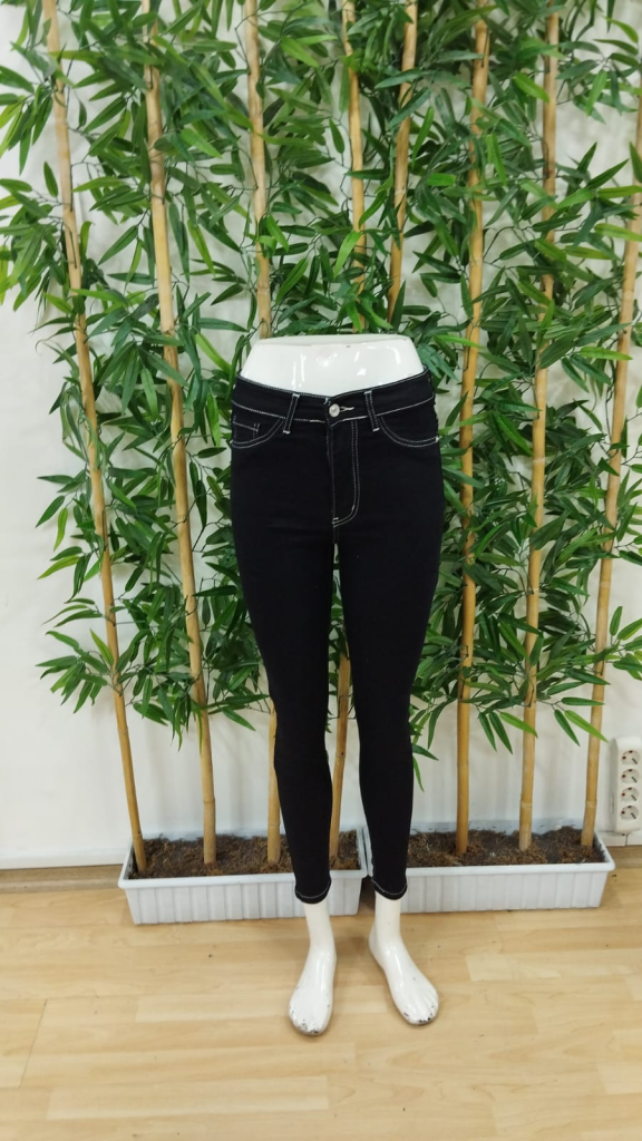Kadın Yüksek Bel önden Düğmeli Dar Kesim Kot Pantolon , 22887 - Image 6