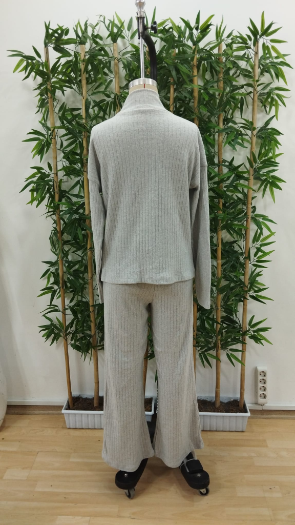Kadın Uzun Kollu Balıkçı Yaka şardonlu Bluz Ve Pantolon Ikili Takım , 22202 - Image 8
