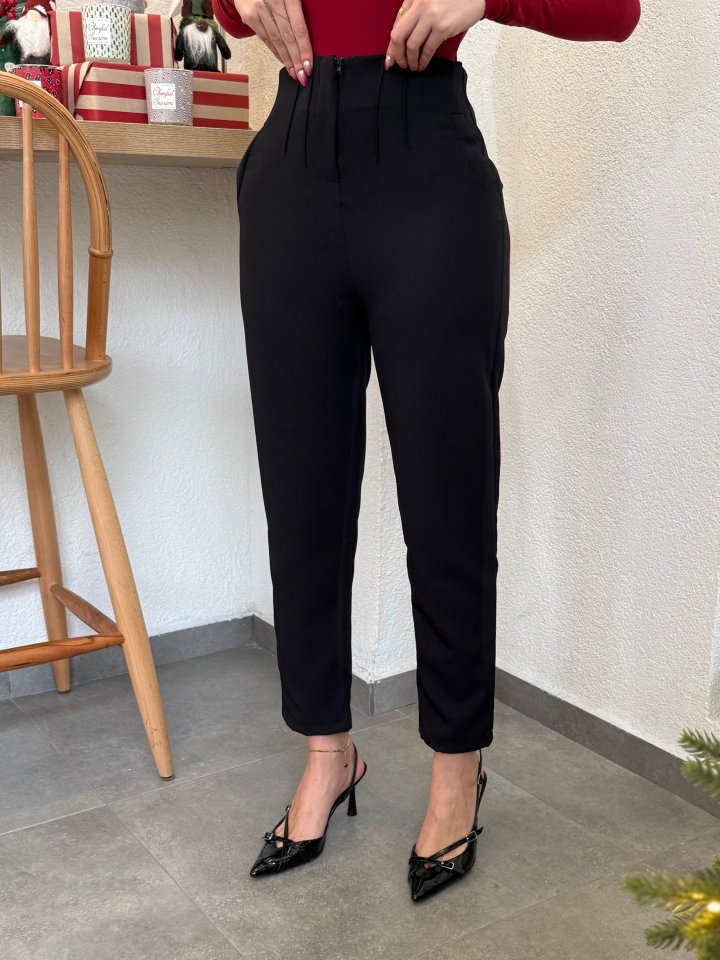 Kadın üste Oturan Paçası Bilek üzerinde Biten Atlas Kumaş Pantolon 36 (S) - 48 (4XL), 38266