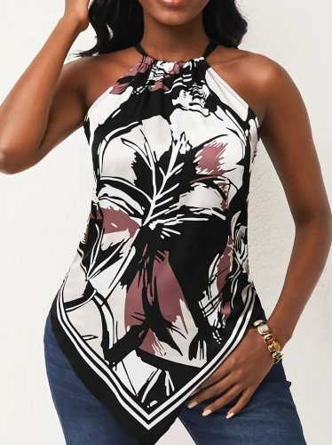 Kadın üçgen Kesim Boyundan Bağlamalı çiçek Desen Süprem Bluz, 17533