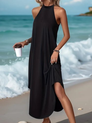 Kadın Daire Yakalı Reglan Kol Viskon Elbise , 24829