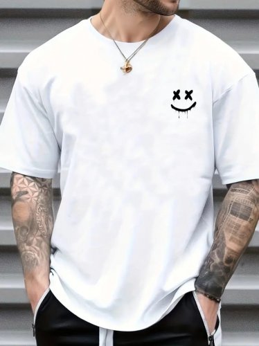 Erkek Kısa Kollu Bisiklet Yaka Baskılı Süprem Bluz, 17679