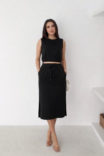 Kadın Iki Iplik Crop Etek Ikili Takım , 17719