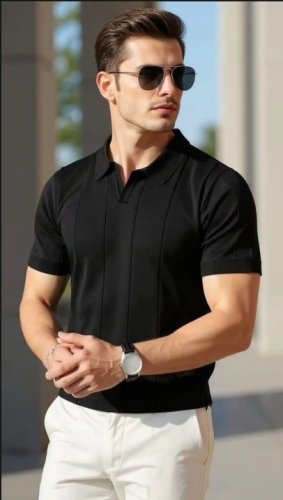 Erkek Kısa Kollu Polo Yakalı Triko Bluz, 25485