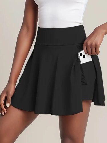 Kadın Yüksek Bel Cepli Sandy Short Etek, 23952