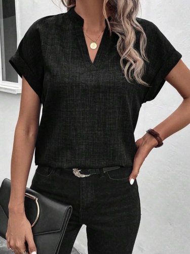 Kadın Kısa Kollu Hakim Yaka Sofya Bluz, 24051