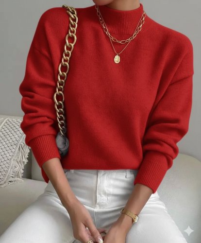 Kadın Uzun Kollu Balıkçı Yaka Triko Bluz , 29722