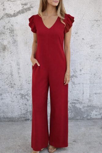 Kadın Kısa Kollu V Yakalı Arkası Derin Bağcıklı Uzun Aerobin Tulum , 31646